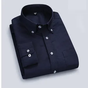 Męskie koszule 4xl bawełniana koszula Oxford dla biznesu mężczyzn regularnie dopasowany w paski z długim rękawem.