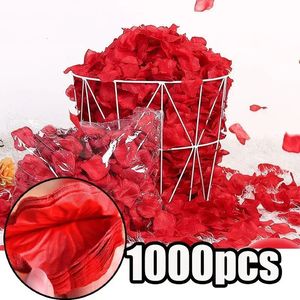 Dekorativa blommor kransar 1005001000pcs färgglada kärlek romantisk varm siden rose konstgjorda kronblad bröllop party blommor gynnar dekoration rosor leveranser 231202