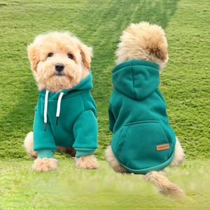 Hundepullover für kleine Hunde, Hunde-Kapuzenpullover, Hundepullover, solide, weiche, gebürstete Fleece-Hundekleidung, Hunde-Kapuzenpullover mit Tasche