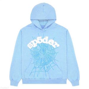 Sweatshirts Herren Spider Hoodie 2023 Sky Blue Sp5der Männer Frauen 1 Hip Hop Young Thug Sp5ider Hoodies World Wide 555555 Print Pullover Rcjt001 COVH