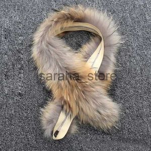 Scarves 2023 Real Raccoon Fur Collar 11cm Width Women Men Kids Children Boys Girls Fur Scarf Jackets Hooded Trim No LinNatural Fur J231204