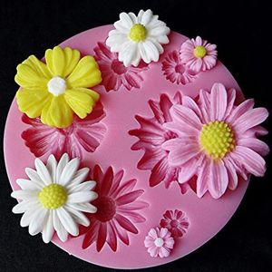 Moules de cuisson 3D Silicone chrysanthème tournesol fleurs chocolat fête gâteau décoration outils de bricolage Fondant moule pour cuisine 231202