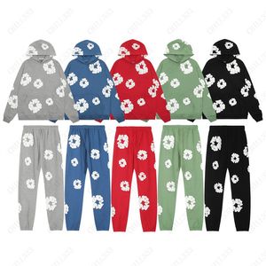 Tasarımcı Erkek Hoodie ve Pantolon Denim Tearshirt Sweatshirt Sweatshirt Kalın Pamuk 400g Spor Rahat UNISEX TRACHSUITS Kapşonlu Sweatshirts Spor Giyim Takımları Jogger Pants