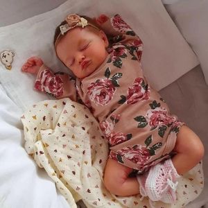 Doll House Accessories 48CM Finished Reborn Baby Rosalie Girl 3D Skin Visible Veins Lifelike Vinyl born With Toy Age 3 231204