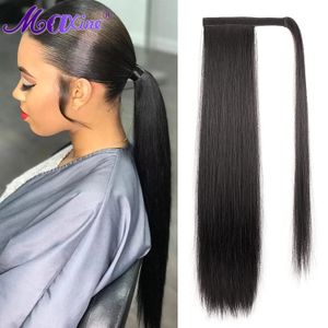 Syntetiska peruker Wrap Around Straight Tail Human Hair Maxine Remy Hair S Malaysia Hair S Clip Ins Natural Color Hairpiece 231204