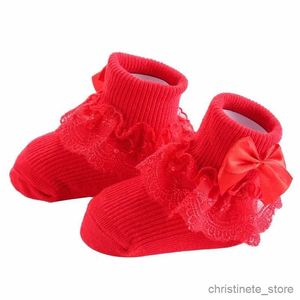 Kids Socks Bow Lace Baby Socks Newborn Cotton Baby Girls Sock Cute Princess Style Toddler Socks Baby Accessories For Children R231204