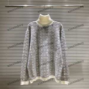 Xinxinbuy Men Designer Hoodie Sweatshirt Milan Letter Jacquard Long Sleeve Women Blue Black White Grey M-2XL