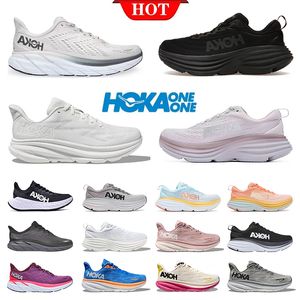 hokas shoes hoka clifton 9 hoka bondi 8 running shoes for men women free people 【code ：L】 all blacks whtie Peach big size 47 sneakers trainers outdoor