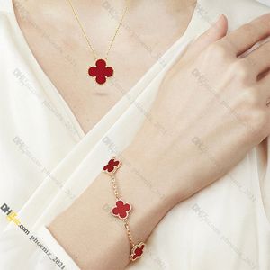 Designer di gioielli per donna Collana classica con bracciale a trifoglio Collana in madreperla Acciaio al titanio placcato in oro Non sbiadisce mai Non allergico, Oro/Argento/Rosa, Store/21621802