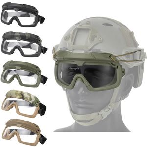 Occhiali da esterno Occhiali tattici da softair Paintball Antivento Anti Fog CS Wargame Protezione da escursionismo Adatto per casco 231204