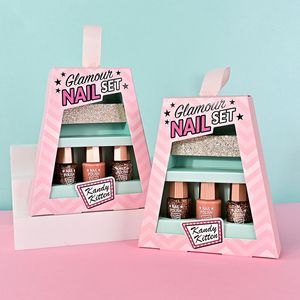 Ny nagellackuppsättning julklappbox matt fin glitter transparenta paljetter