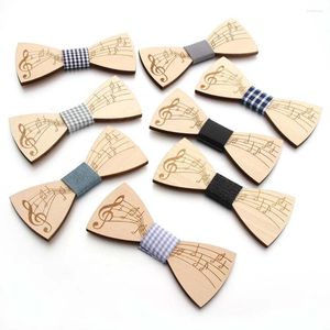 Bow Ties Men's Classic Wooden Bowtie For Musical Note Pattern Tie Unique Wedding Party Dress Shirt Suit In Accessories Gifts