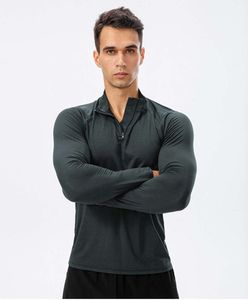 lu lu b yoga outfit mens trainバスケットボールランニングジムTシャツエクササイズフィットネスウェアスポーツウェアルーズシャツアウトドアトップス長袖エラスティック通気性