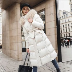 Women's Jackets Cotton Coat Long Parka Coat Thick Jacket Women 2023 Fur Autumn Winter Warm Coats Woven Block Trend Hooded White Black Parkas T231204