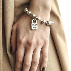 バングルメタル誇張されたブレスレットゴールドロックペンダントビーズファッショントレンドジュエリーアクセサリーfor womenbangle264j