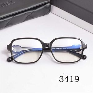 Sonnenbrille Neue hochwertige Xiaoxiang Same Small Box 3419 Plattenbrillengestell kann mit Myopie-flachen Anti-Blaulicht-Brillen ausgestattet werden