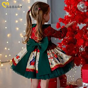 Girl s Dresses ma baby 1 6Y Christmas Infant Toddler Kid Baby Girl Red Dress Tulle Bow Tutu Party For Xmas Costume D05 231204