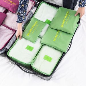 ZK20 6PCS Set Travel Suftcase Organizer Bags Bagage Packing kuber för researrangör förvaringssko kläder bagage arrangör väskor