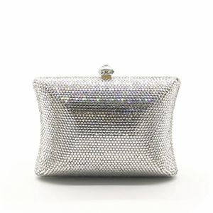 Evening Bags XIYUAN BRAND women gift set box bag Luxury evening clutch bag crystal small silver plain purse bride banquet gold wallet handbag 231204