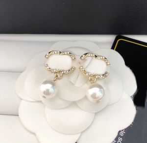 Märke lyxiga örhängen designer örhängen brev c diamantörhängen kvinnor smycken tillbehör bröllopälskare gåva