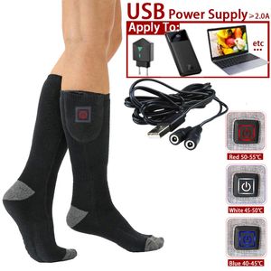 Sports Socks Winter Electric Heated Men 's termiska uppvärmning Thermosocks Foot Warmer Trekking Ski Cycling Outdoor Warm 231204