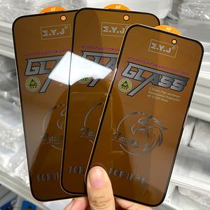 Protetor de tela para iPhone 15 Pro Max 14 Plus 13 Mini 12 11 XS XR X 8 7 SE Alumínio Privacidade Vidro Temperado Anti Estático Anti Spy 9H Cobertura Completa Premium Film Shield