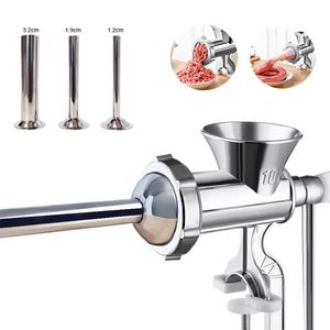 Meat Poultry Tools Aluminum Grinder 10 Stuffers Manual Sausage Stuffer With Tubes Tool Mincer For Home Kitchen Accessories 231204