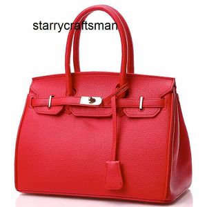 Echte Ledertaschen Damen Litschi Muster Einzelschulter Umhängetasche Handtasche Temperament Business Damen Rot Braut