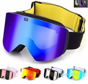 Skibrille mit magnetischer doppelschichtiger polarisierter Linse, Skifahren, Antibeschlag, Snowboard, Herren, Damen, Brillen