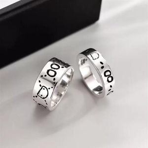 skull Street titanium steel Band ring fashion couple party wedding men and women jewelry punk rings gift with box190u