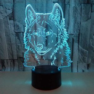 Nattljus Nighdn Wolf Night Light For Kids Bedside Lamp Nightlight Child USB Table Lamp sovrum Dekoration Födelsedagspresent för pojkar män yq231204