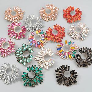 Stud Earrings Multicolor Women Fashion Rhinestone Jewelry Trendy Girls' Birthday Party Gifts Collection Accessories