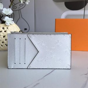 Leather White Letter Coin Purse Luxury Designer Mens Multi-card Card Holders Brand Design Ladies Plaid Purses Fashion Credit Women315v