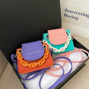 Summer Color Contrast Mini Bag 2020 New Fashion Net Red Foreign Style One Shoulder Trend Messenger Bag Chain Small Square Bag2074