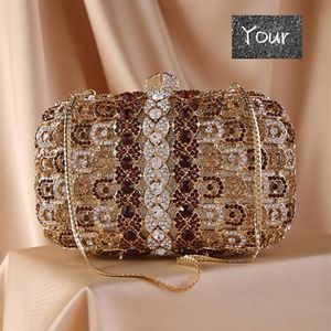 Abendtaschen Weiß Strass Hochzeit Clutch Geldbörse Mode Gold Metall Kristall Kupplungen Luxus Damen Diamant Prom Abendessen Handtaschen 243e