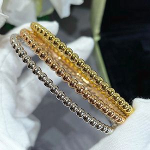 Bangle Luxurious High Quality Rose Gold Rice Bead Armband Women's Charm Fashion Simple Temperament Party Gift High Grade smycken 231204