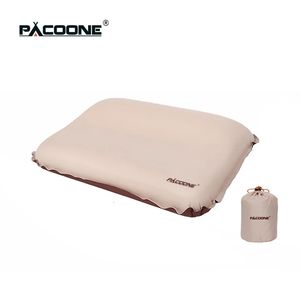 Outdoor Pads PACOONE Camping Pillow Self Inflating 3D Ultralight Sponge Travel Automatic Inflatable 231204