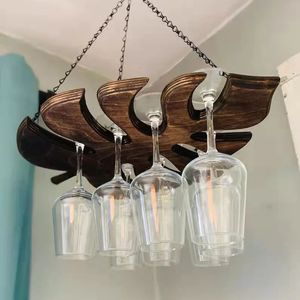 Decorações de Natal Vidros de Vinho Titular De Madeira Monstera Rack Home Bar Pendurado Cabide De Vidro Garrafa Copo Bartender Stemware 231204