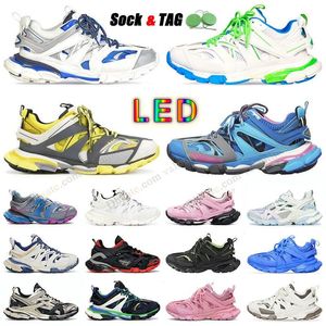 Diseñador Schuhe Track 3.0 Zapatos casuales Pistas Zapatillas de deporte LED Negro Blanco Verde Transparente Nitrógeno Cristal 17FW Zapatillas para correr Versión nocturna para mujer Entrenadores Tops