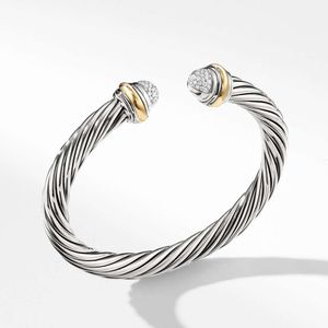 DY bracelet designer cable bracelets fashion jewelryDY series double headed snake design with edge Mosang diamond pure silver ring body mm