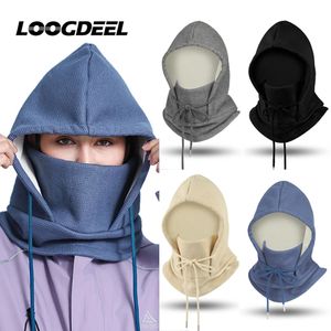 Cycling Caps Masks LOOGDEEL Winter Skiing Balaclava Full Face Mask Fleece Neck Warmer Sports Mountaineering Cycling Running Cap Windproof Headwear 231204