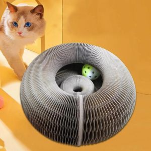Zabawki dla psów żuje zabawne koty z kota z okrągłym kształtem składany faliste śmieci duże pazury i swędzenie magiczne narzędzie organowe 231202