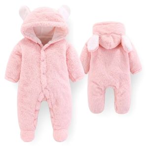 Rompers Footed Born Baby Rompers Fall Winter Warm Coral Fleece Baby Clothes Spädbarn Bebe Kids Sleepwear Övergripande Baby Jumpsuits 231204