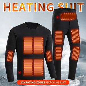 Giacche da ciclismo Inverno Termico Uomo Donna Intimo riscaldato USB 6-22 Zona Zona T-shirt foderata riscaldata Anziani di mezza età Pigiama con riscaldamento elettrico 231204