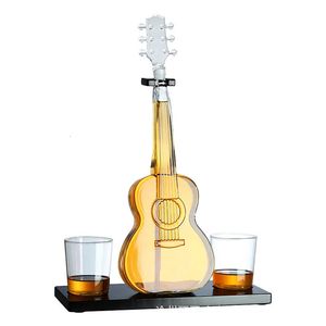 Bar Tools High Borosilicate Glass Wine Bottle Guitar Violin Decanter Set Thighted Transparent Craft Decoration 231204