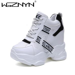 Wysokość wzrasta buty marka białe modne buty kobiety wysokie trampki dla kobiet platforma kostki koszyk femme chaussures femmes wzrost butów 231204