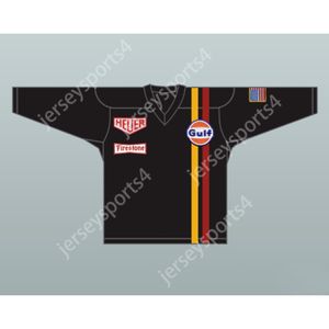 Anpassade Steve McQueen Michael Delaney Le Mans inspirerade hockeytröja alla toppstitched S-M-L-XL-XXL-3XL-4XL-5XL-6XL