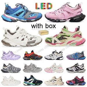 Balencaga Designer Mężczyźni Kobiety Ścieżki LED 3.0 Casual Buty z pudełkiem Balenciaha Tracks 3 Sneaker LED LIDAMINE GOMMA Platforma Light Treners Runner 7.0 2.0 4.0 Sample