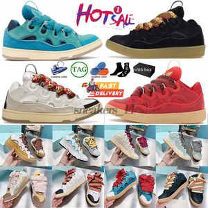 Designer di alta qualità Curb Sneakers Uomo Donna Stringate Scarpe casual straordinaria piattaforma in pelle goffrata nappa pelle di vitello Suola in gomma scarpe moda lanvslies