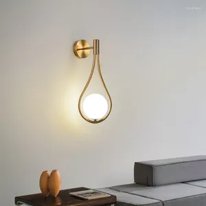 Wall Lamps Selling Glass Ball Brass Nordic LED Bedroom Bedside Lamp Living Dining Room Aisle Balcony Decor Light Fixture